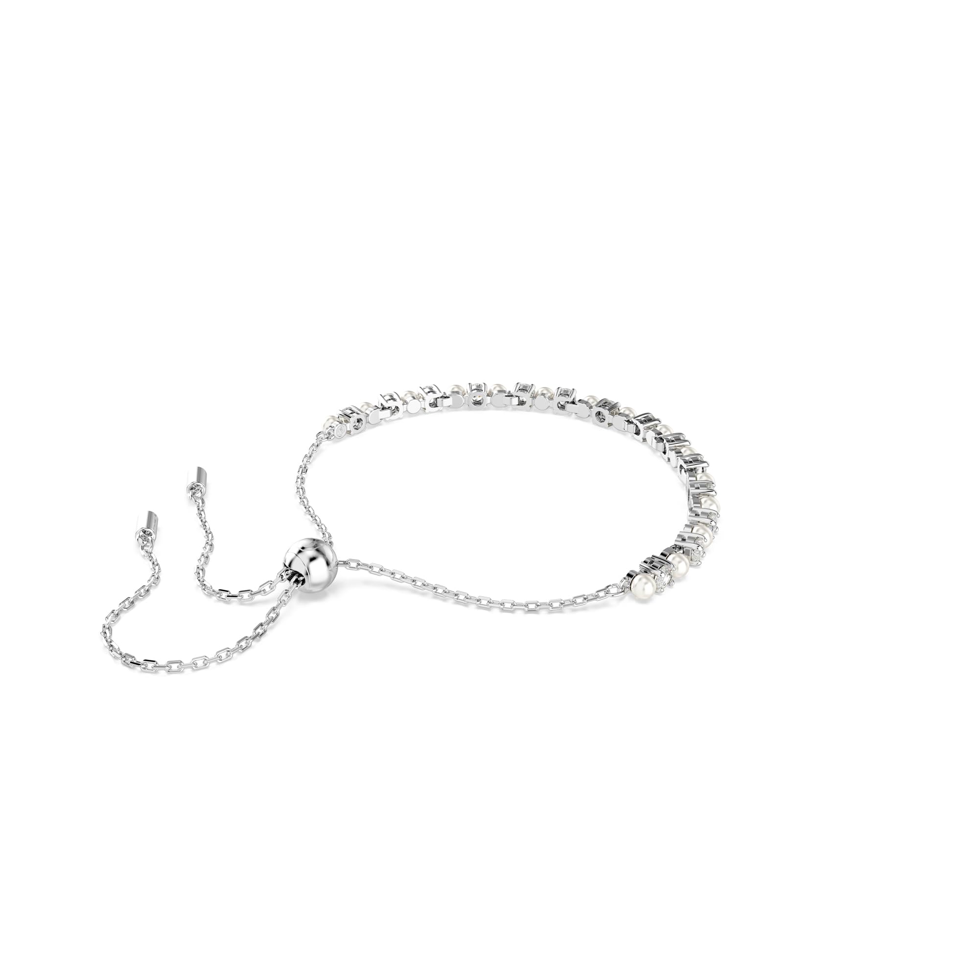 Swarovski Matrix Pendant, Earrings, Bracelet, Crystal Pearl, Round Cut Clear Crystals, Rhodium and Rose Gold-Tone Finishes