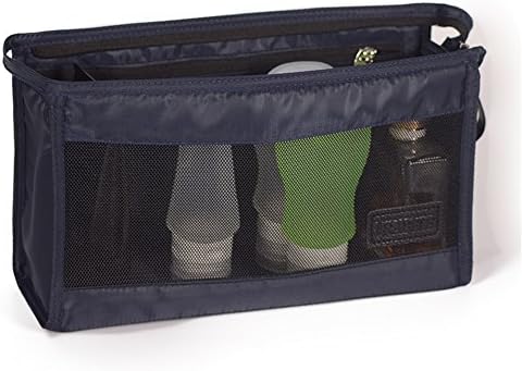 Centralocker Multifunctional Travel Case Portable Cosmetic Pouch Toiletry Bag Polyester Mesh Top Zipped Makeup Organizer Nevy Blue