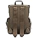 Kattee Men’s Leather Canvas Backpack Large School Bag Travel Rucksack Army Green