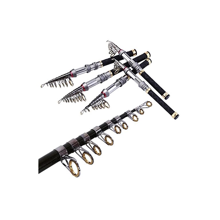 Sougayilang Portable Pocket Fishing Rods Graphite Carbon Fiber Spinning