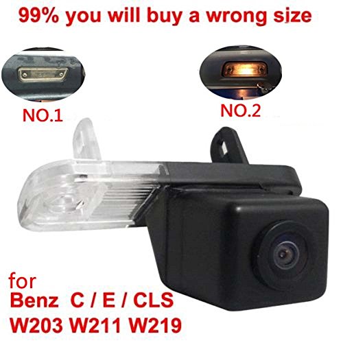 Misayaee Rear View Back Up Reverse Parking Camera in License Plate Lighting (NTSC) for MB C-Class W203/E-Class W211/W212 CLS-Class W219 W218 (No. 1 size 2565mm Down Round Edge)