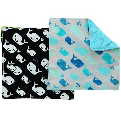 S&T INC. 511201 Baby Crinkle Square Sensory Toys - 6 Inch x 6 Inch, Assorted, 2 Pack, Whales