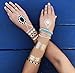 Flash Tattoos Zahra Authentic Metallic Temporary Jewelry Tattoos 4 Sheet Pack (Black/gold/silver) includes over 31 assorted premium eclectic waterproof tattoos