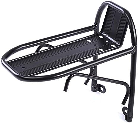 YFShine Aluminum Bike Carrier Rack Black Alloy Bike Front Shelf for Cargo Luggage Stand Bicycle Cycling