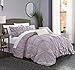Chic Home Lavender Bed in a Bag Comforter Set, King Size (6 Piece), Halpert - Pintuck Pinch Pleat Microfiber Bedding - Shams, Bed Skirt, Flat & Fitted Sheet, Pillowcases, Breakfast & Decorative Pillow