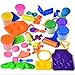 Sand with Molds and Tools Kit Educational Toy DIY kids Back to School Gift 24pcs | Multiple Color (6) Molding Sand Included