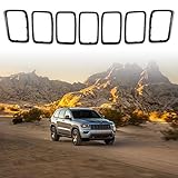 XBEEK 7PC Gloss Black Grill Rings Grille Grill Inserts Fit for 2017 2018 2019 2020 Jeep Grand Cherokee