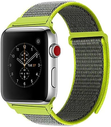 For Apple Watch Band 38mm 42mm Soft Nylon Watch Sport Loop Band Adjustable Closure Wrist Strap Breathable Woven Nylon Replacement Strap for Apple Watch Series 3,2,1