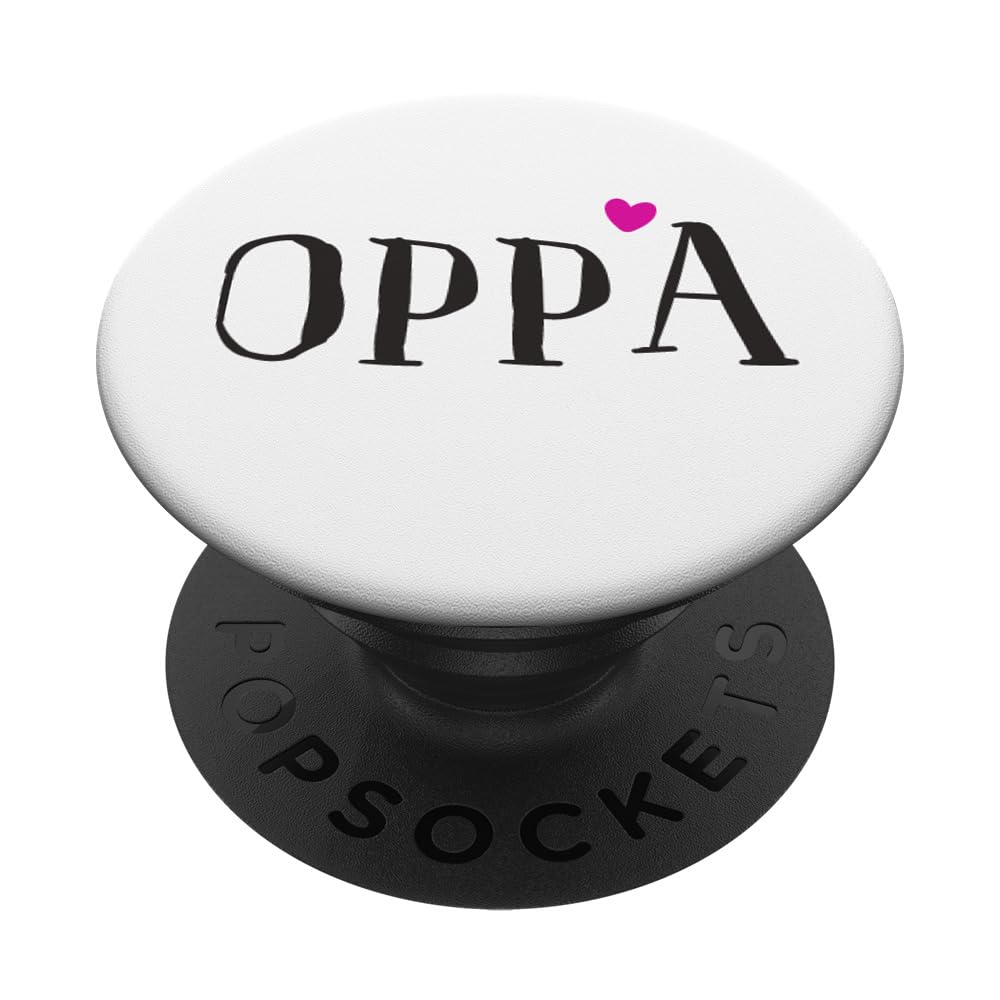 Kpop Oppa Korean Love Heart K-pop Merch Kdrama White PopSockets Adhesive PopGrip