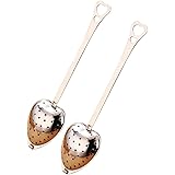Amaoma Acciaio Inox Infusore Tè/Tè Filtro di 2 Pcs, Colino da Tè per Gli Amanti del tè Accessori per Cerimonia del Teiera, Scolapasta Adatti per Ogni Tè Sfuso, Tisane, Alle Foglie di Tè (Argento)