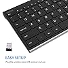 Arteck 2.4G Wireless Keyboard Stainless Steel Ultra Slim Full Size Keyboard with Numeric Keypad for Computer/Desktop/PC…