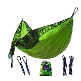 Camping Hammock Double XL | Fun For the Whole Family - Easy Sleeping - Kid Friendly - Perfect for Boyscouts | Accessories Include Parachute Hammocks + 2 Rope Straps + 2 Carabiners + Portable Pouch