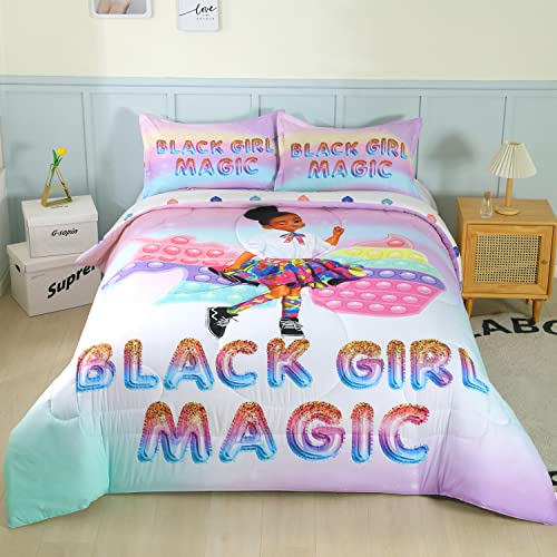 FIND YOUR OWN cORNER African American Black girl Bedding Set Black girl
