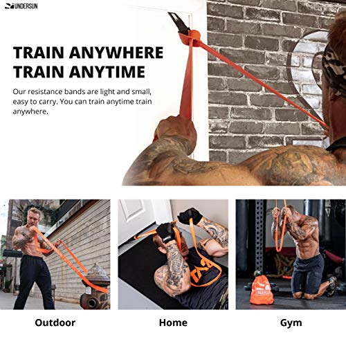Undersun-The-5-Band-Complete-Exercise-Band-Set-Includes-5-Different-Levels-of-Resistance-Bands-from-X-Light-Light-Medium-Heavy-and-X-Heavy-Great-Value-Fitness-Bands