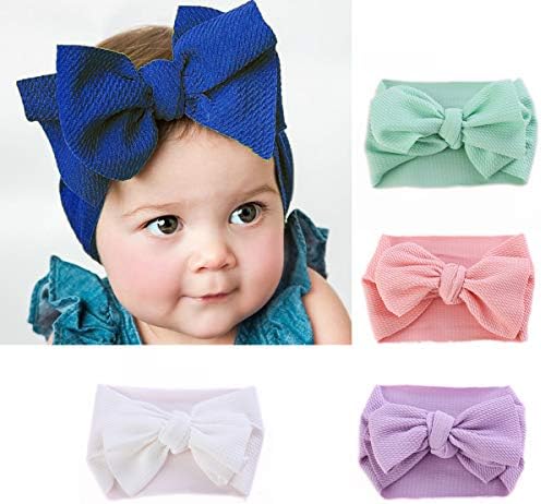 Baby Girl Nylon Bow Headband Knot Nylon Turban Elastic Head Wraps Hairband For Newborn Infant Toddle