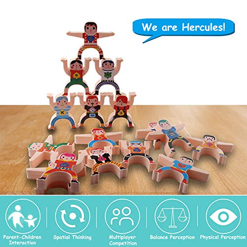 ABCaptain Hercules Stacking Blocks Game, Plastic Balancing Acrobatic Troupe Interlock Toy Gift
