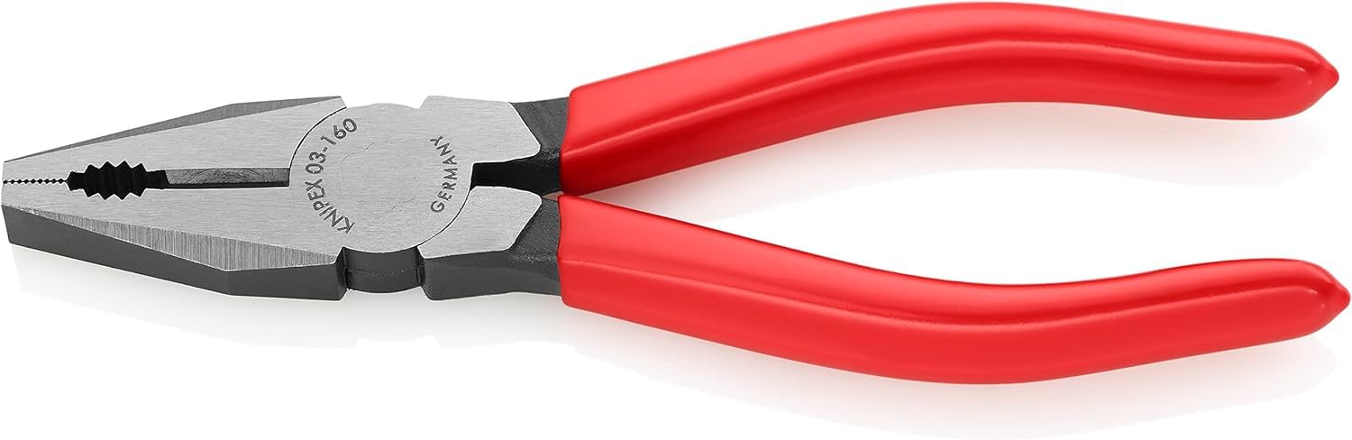 KNIPEX Combination Pliers Self-Service Card with Plastic Coating 160 mm, 03 01 160 SB