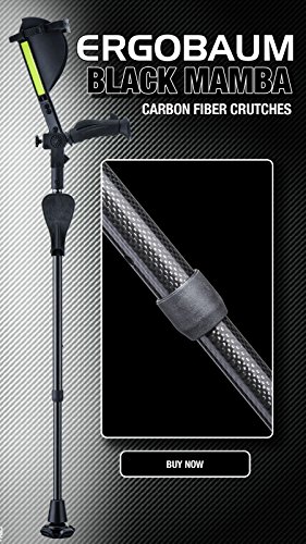 Ergobaum¨ Prime by Ergoactives. 1 Pair (2 Units) of Ergonomic Forearm Crutches - Adult 5' - 6'6'' Adjustable (Carbon Fiber) - Thumbnail 3