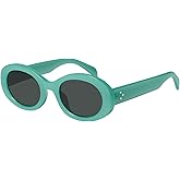 mosanana Oval Retro Trendy Sunglasses for Women 90s Style MS52371