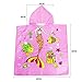 AYUQI Kids Hooded Towel for Bath Beach Swimming Poncho Towel, Kids Soft Cartoon Bathrobe Fast Drying Towel for Girls（Pink Mermaid）