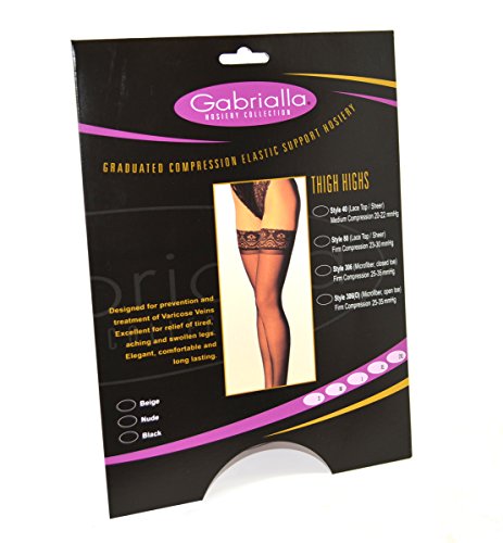 GABRIALLA H-306(O) Open Toe Thigh Highs - Compression (25-35 mmHg) (2X-Large, Black) - Thumbnail 7