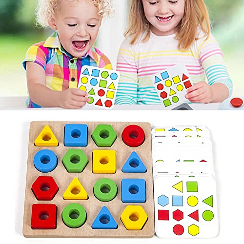 Children Puzzles Geometric Shape Quick Matching Board, Board Games for