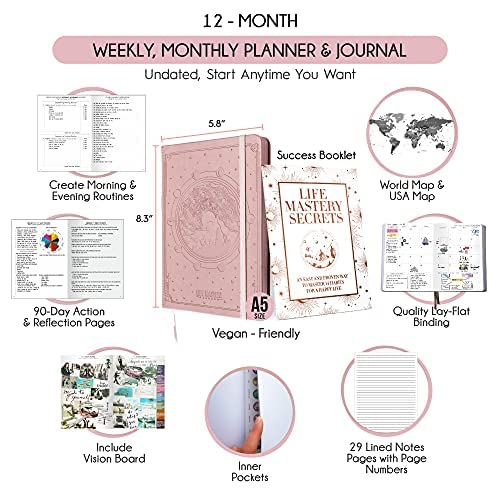 Little More Undated Planner A5 Productivity Journal Calendars Planners Organizers Mint Green