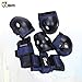 JBM Child Kids Bike Cycling Bicycle Riding Protective Gear Set, Knee Elbow Pads Wrist Guards Multi-Sports : Rollerblading, Skating, Basketball, BMX (Nylon Cloth Dark Blue, Child/Kids)