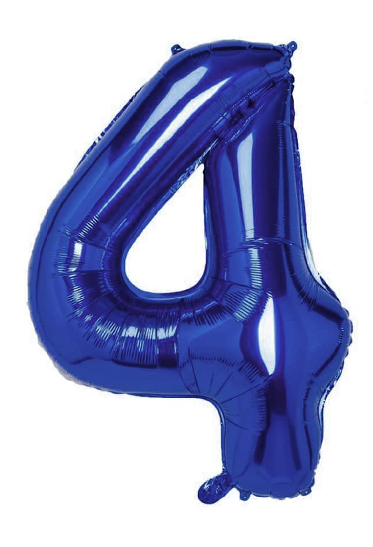 Number Balloon Dark Blue 105 cm Giant Mylar Balloon Large Ideal for Parties Suitable for Helium – Number 4