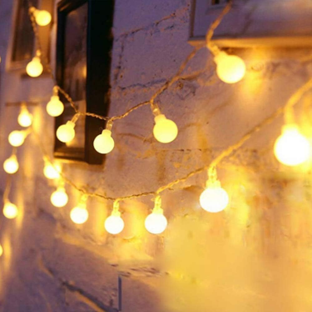 XINKAITE Led Globe String Lights Battery Operated Christmas Lights Waterproof Fairy String Lights 8 Mode Warm White 40ft 80 LEDs, 2Pack