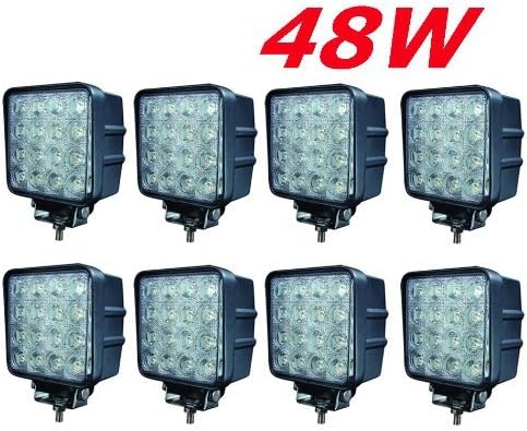 LED Working Lamp Work Lamp 48 3800lm 67IP Reversing Lamp 6000 K-Tractor Digger (set of 8) [Energy Class A+]
