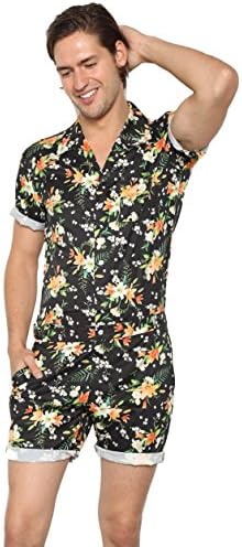 RomperJack Mens Romper Stylish Male Jumpsuit w/Short Sleeve Short Pants