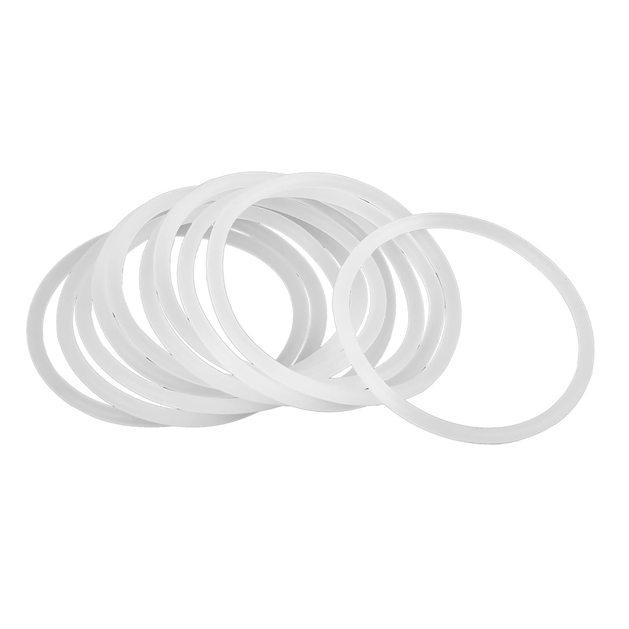 X AUTOHAUX Silicone O-Rings, 55mm OD 48.8mm ID 3.1mm Width VMQ Seal Gasket for Compressor Valves Pipe Repair, White, Pack of 10