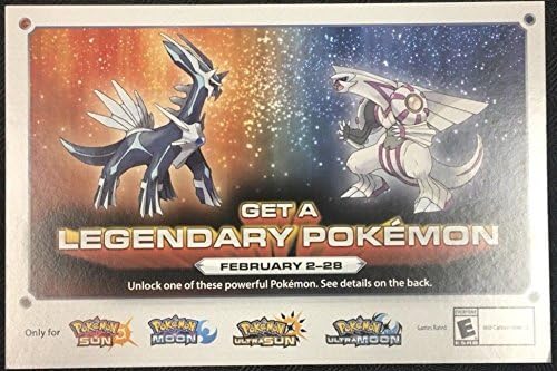 Gamestop Palkia and Dialga Code Pokemon Sun/Moon and Ultra Sun/Ultra Moon