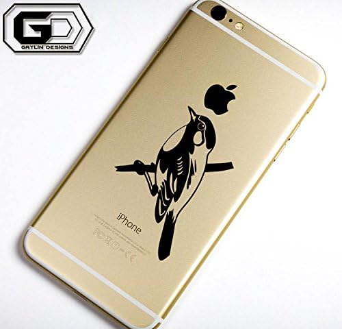 Cute Artsy Bird On Branch Black iPhone 6, 6 Plus Vinyl Sticker Decal Apple iPod iPad Laptop Mac Book Accessories