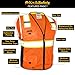 KwikSafety - Charlotte, NC - BIG KAHUNA Safety Vest [11 Pockets] Class 2 ANSI OSHA Reflective Vest Durable High Visibility Vest Construction Safety Vest for Men Industrial Work Gear/Orange Medium