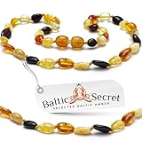 Baby Teething Necklace, Certified Amber Beads, 50% Higher in Value and Effectiveness, Extra Safe Teething Necklace with Teething Pain & Drooling Reduce Properties / MLT.P-BN29.5