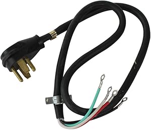 Appliance Pros Dryer Power Cord Compatible with Whirlpool PT400L, Black