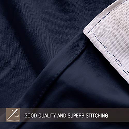 VEEYOO Spandex Table Cover 4/6/8 Feet Stretch Fitted Polyester Tablecloth, Durable Table Cover for Party Wedding Celebration Buffet Trade Shows, 6ft Table Cover (72 x 30 x 30 inch), Navy Blue