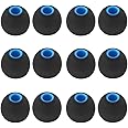 BLLQ 12PCS Medium Size Replacement Ear Tips Earbuds Eartips Ear Cap Ear Bud Tip Compatible with Sony WF-1000XM4,Powerbeats Pro, BeatsX & Other Inner Hole 3.8mm Earbud in-Ear Headphones,Black-Blue,M