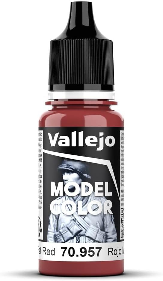 Vallejo Model Color Flat Red 18 ml Self-Leveling Acrylic Paint