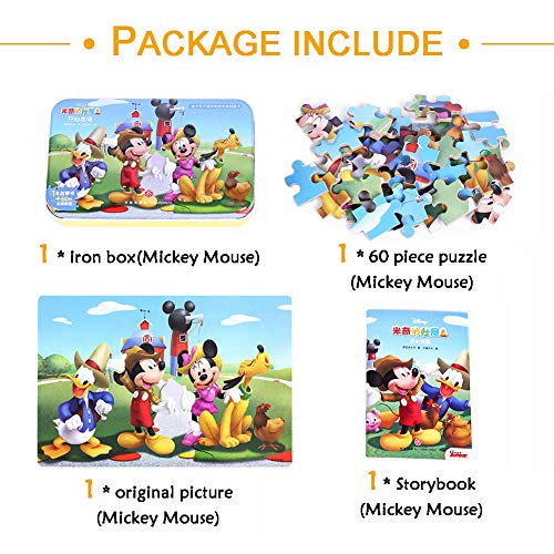 NEILDEN Disney Puzzles in Metal Boxes Frozen and Mickey Mouse 100 Piece