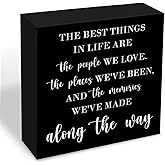 Home Decor Sign The Best Things In Life Wooden Signs with Scripture Bible Verse Quotes For Living Room Farmhouse Entryway Table Desk Decorations Family Signs For Home Decor 5.1x5.1 Inch