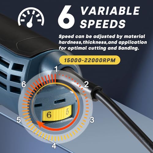 Enventor Oscillating Multi-Tool, 300W, 15000-22000 OPM, Corded Electric Multi-Tool, 6 Variable Speed, 3° Oscillation Angle, Auxiliary Handle, with 17 Accessories for Cutting, Sanding and Scraping