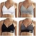 DKNY Ladies’ Seamless Wire Free Bralette 2-Pack (Large, Grey-White Stripes/Solid Blue)