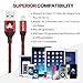 iPhone Charger,Aonlink 3Pack 3FT/6FT/10FT(1M/2M/3M) Nylon Braided Lightning Cables USB Charger Cord, Compatible with iPhone X/8/8 Plus/7/7 Plus and More(Black Red)