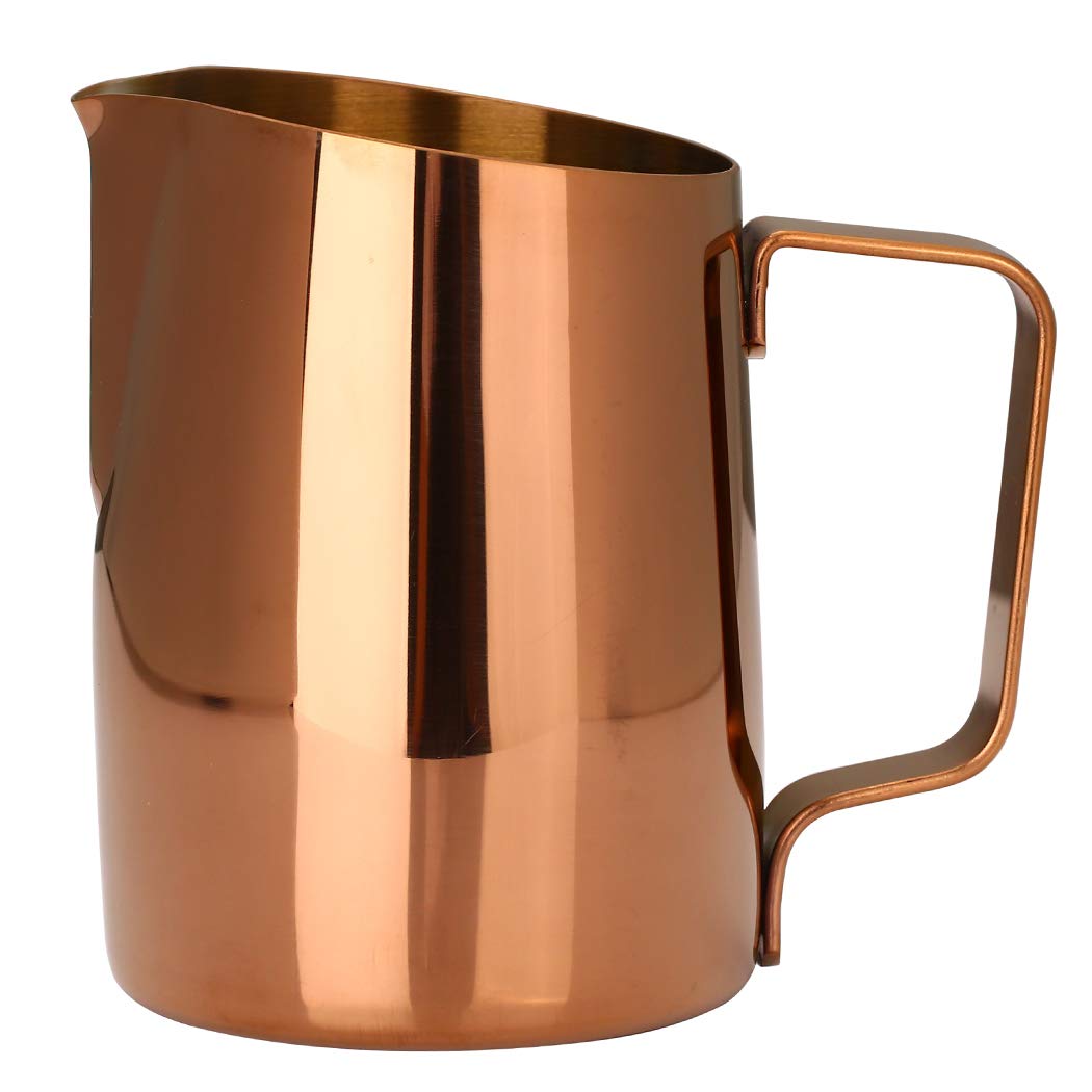 Dianoo Espresso Steaming Pitcher, Espresso Milk Frothing Pitcher Stainless Steel, Coffee Latte Art Cup 420ML Gold