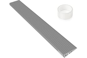 LIEKUMM 3/4" Rise PVC Threshold Ramp for Doorways, 1700 Lbs Capacity, Self-Adhesive Transition Ramp for Wheelchairs, Strollers, and Scooters, Cuttable, Grey