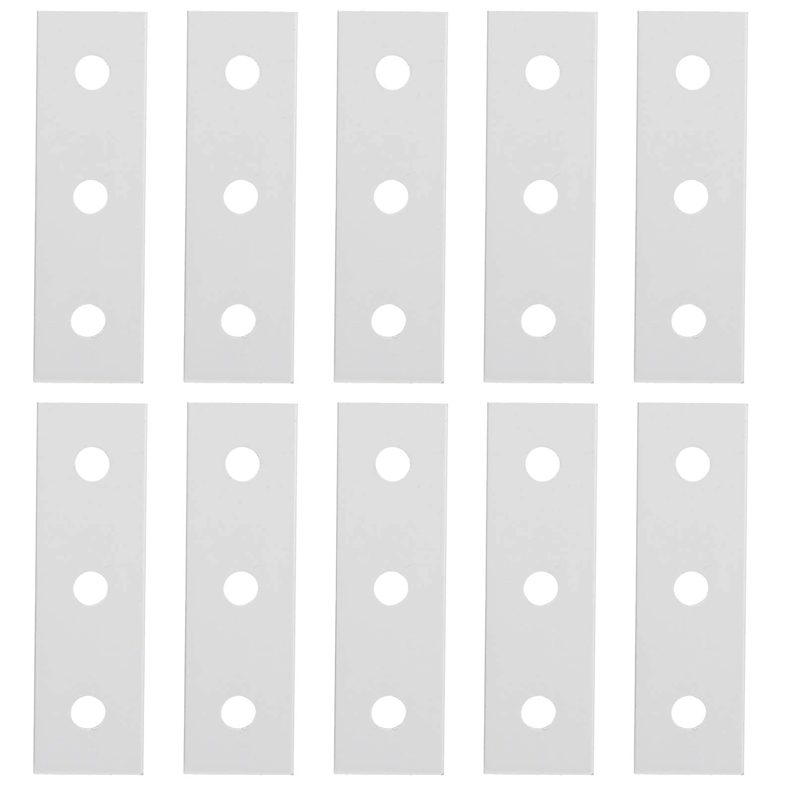 10pcs Flat Mending Plates, Straight Braces Aluminum Heavy Duty Mending Joining Plates Repair Fixing Bracket Connector(2020‑3 Hole)