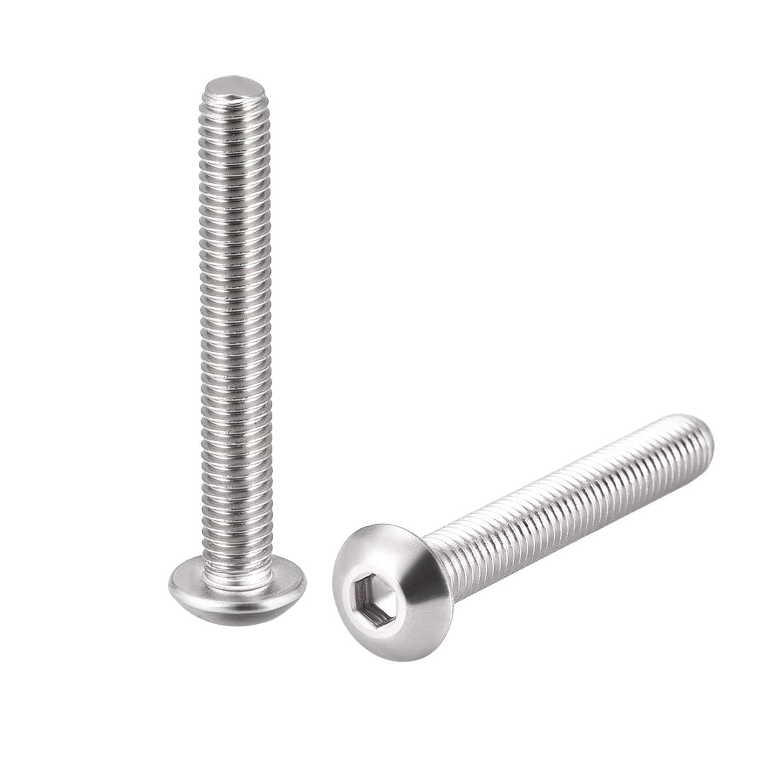 sourcing map M5x35mm Machine Screws Hex Socket Round Head Screw 304 Stainless Steel Fasteners Bolts 10pcs